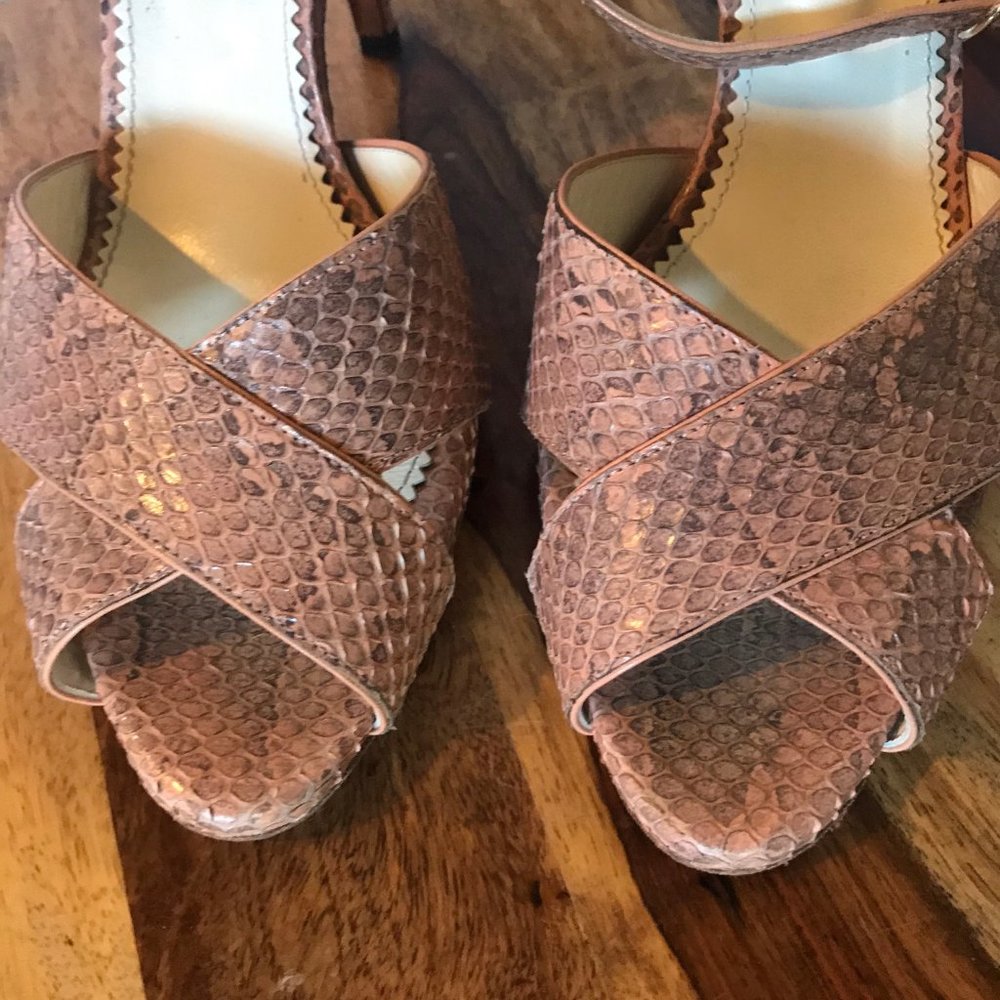Ysl Yves Saint Laurent Python Heels Size 41 - image 4